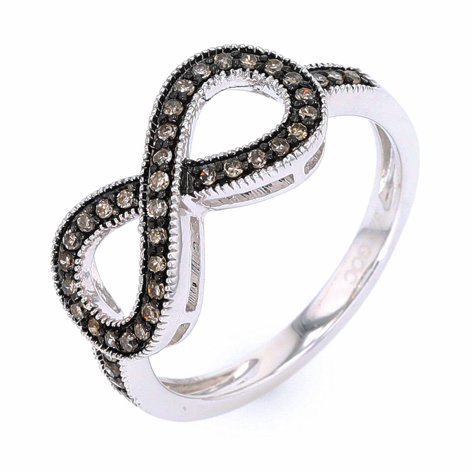 Silver (SLV 995) Round Prong Setting H-I No Gemstone Promise Rings