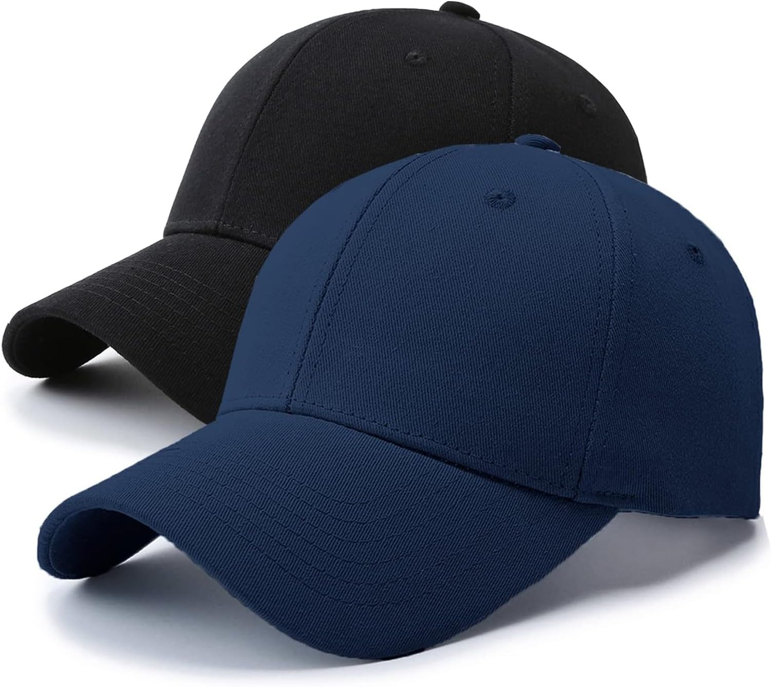 KGAIXN Unstructured Structured Front Panel Baseball Cap Golf Dad Trucker Hat for Men Women, Black+Blue