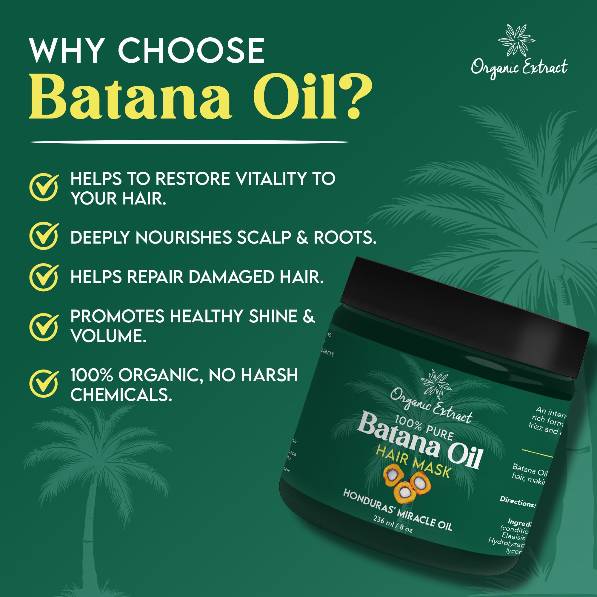 Batana Oil Hair Mask (Deep Conditioner) 8 oz/236 ml