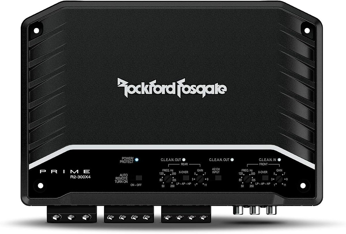 Prime R2-300X4 300-Watt 4-Channel Amplifier | Class-D, Extremely Efficient, Reduces Demand on the Vehicles Electrical System