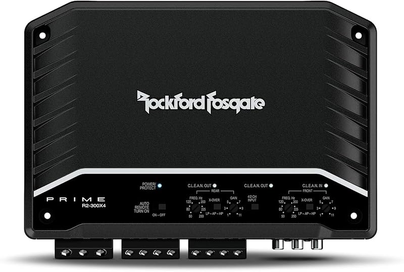 Prime R2-300X4 300-Watt 4-Channel Amplifier | Class-D, Extremely Efficient, Reduces Demand on the Vehicles Electrical System