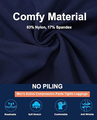 Miniatura 8 de Pantalones de compresión para hombre leggings atléticos de secado fresco mallas de entrenamiento para correr deportes activos mallas de capa base