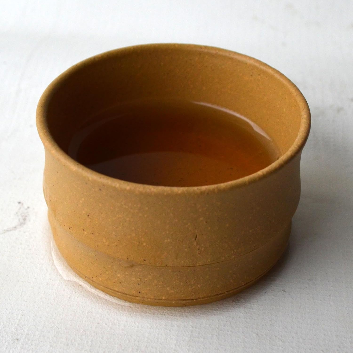 2pcs Teacup 50ml Chinese Clay Zisha Kungfu Cup 2pcs Anaglyph bamboo Yellow duan