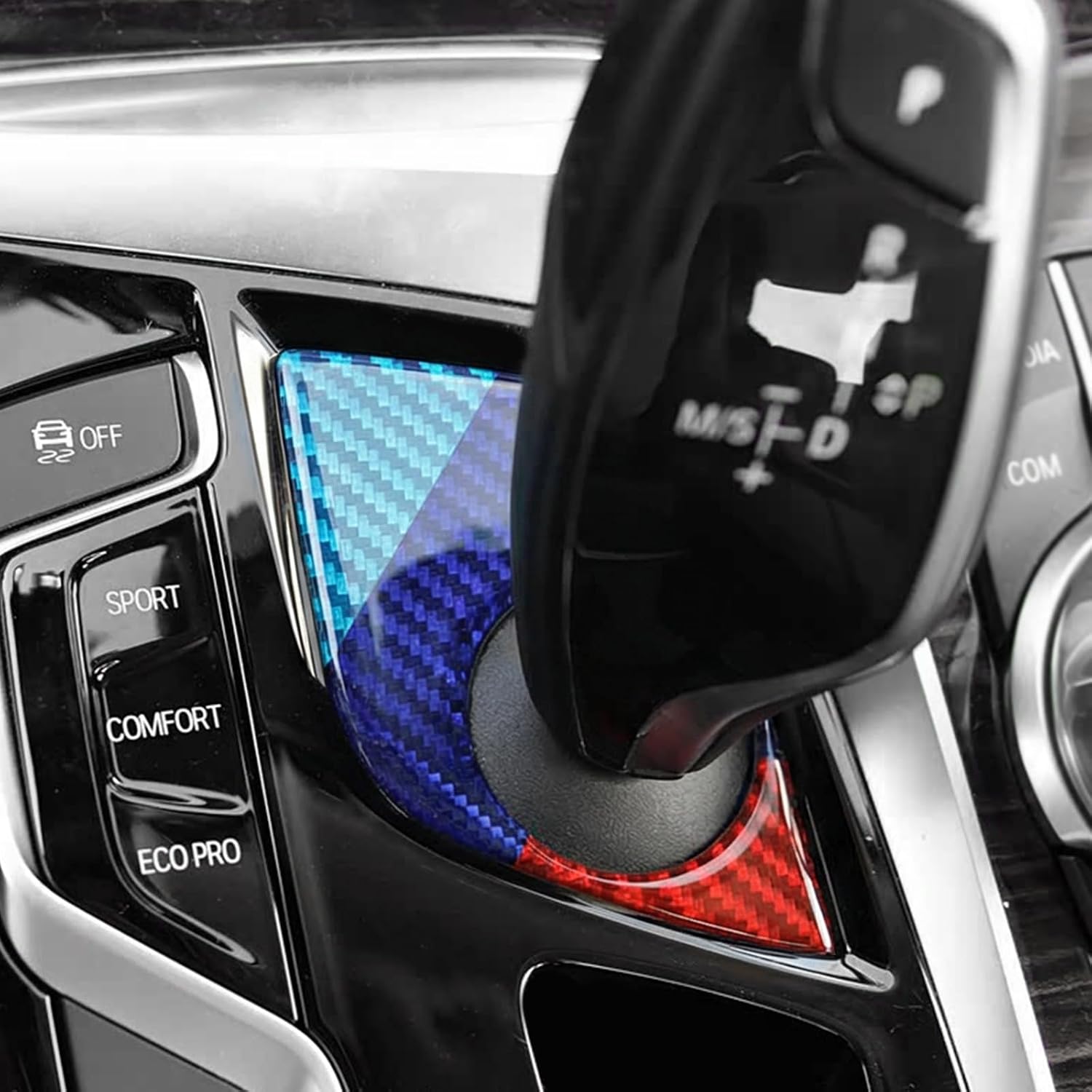 BETTERHUMZ Carbon Fiber for BMW 5 6 Series G30 G38 525i 530i 540i 630i GT 2016-2023 Car Gear Shift Panel Trim Sticker Interior Accessories