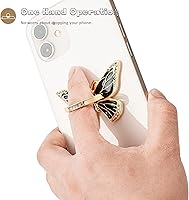 Vista 3 de Soporte de anillo de mariposa para teléfono celular, rotación de 360 grados, soporte de dedo de metal compatible con iPhone, Samsung Galaxy, LG