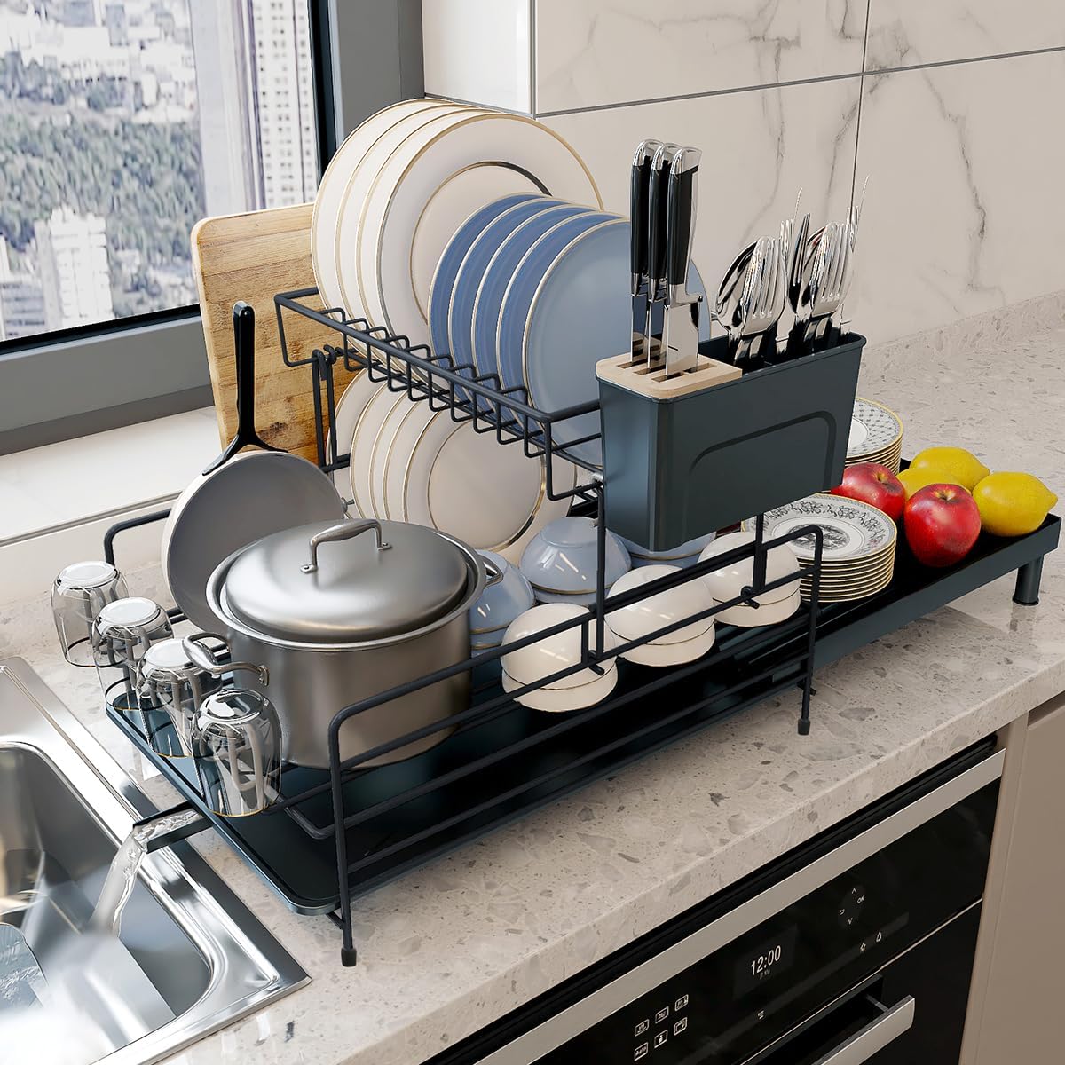 Amazon.com - Trusthere Expandable Dish Drying Rack, Large Dual Part ...