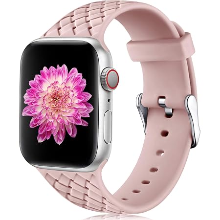 Oielai Compatible con Apple Watch Correa 38mm 40mm 42mm 44mm, Impermeable  Suave Silicona Tejido Deportes Reemplazo Correas para Iwatch Serie 5 6 4 3  2 1 SE, Mujeres Hombres, Pequeña Rosa Arena : Amazon.es: Electrónica