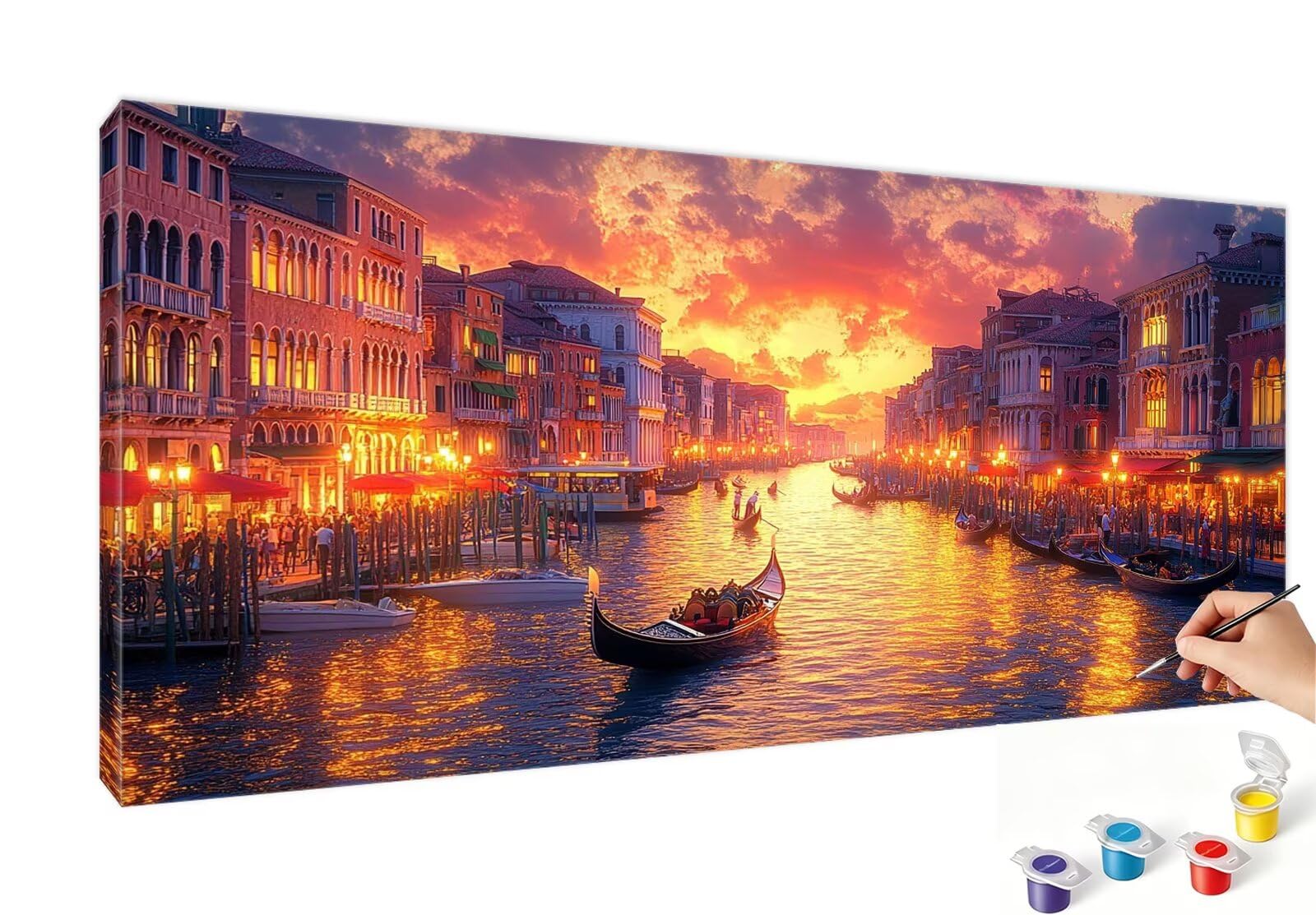 Peinture Numero Adulte Bateau Peinture Numéro Architecture DIY Coloriage par Numero Adulte 90x180cm avec Pinceaux et Acryliques, Sans Cadre, Kit Activité Manuelle Pour Décoration Maison Salon RB-57