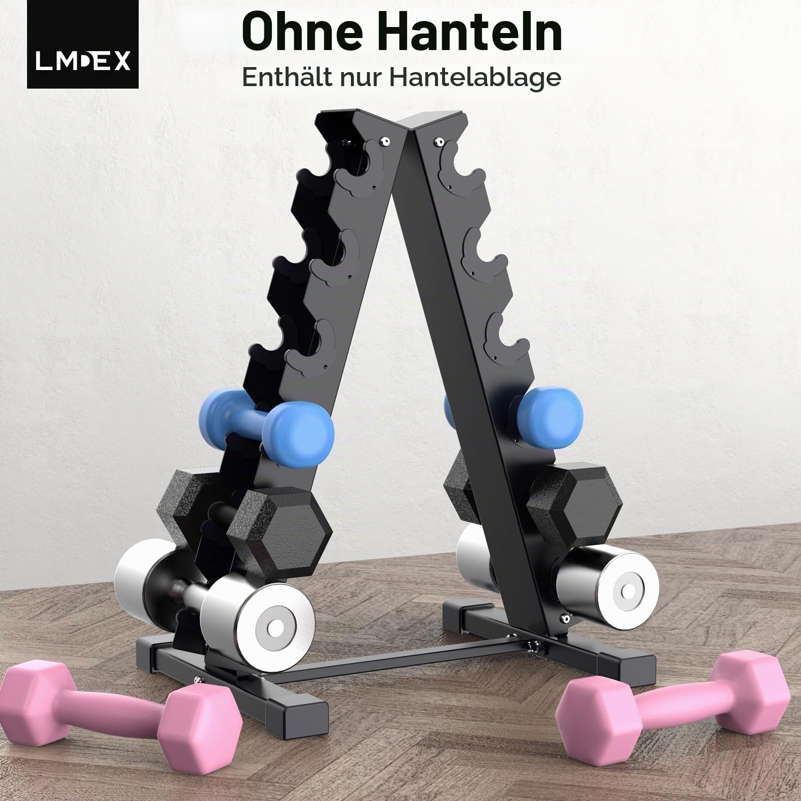 JX FITNESS Hantelständer Fitness A-Rahmen Hantelständer - 6-stöckiges Gewichtsregal für Hanteln - Nur Ständer