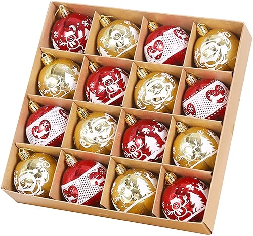 Bolas gigantes de Navidad 16 piezas de decoración navideña bola de color decoración de árbol de Navidad bola de regalo diseño de boda bola de