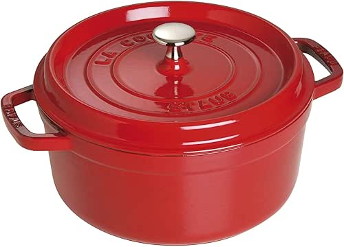 STAUB Cast Iron Dutch Oven 4-qt Round Cocotte, Made in
