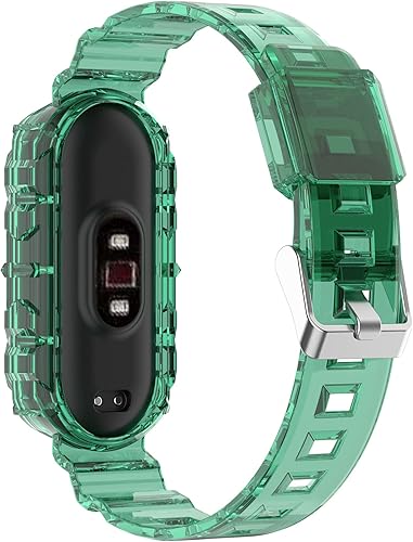 Miniatura 2 de Chofit compatible con Xiaomi Mi Band 4Mi Band 3 Band, correas de repuesto de silicona con funda de parachoques compatible con Xiaomi Mi Band 4Mi