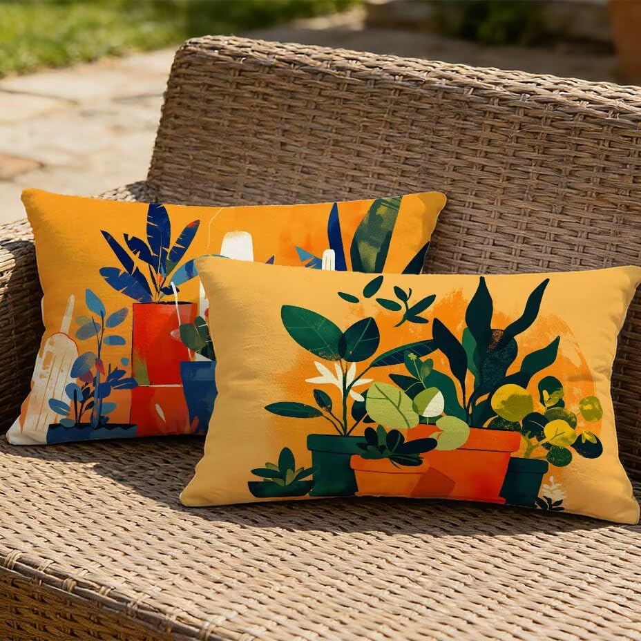 Housse de coussin de jardin résistante aux UV et à la pluie couleur orange