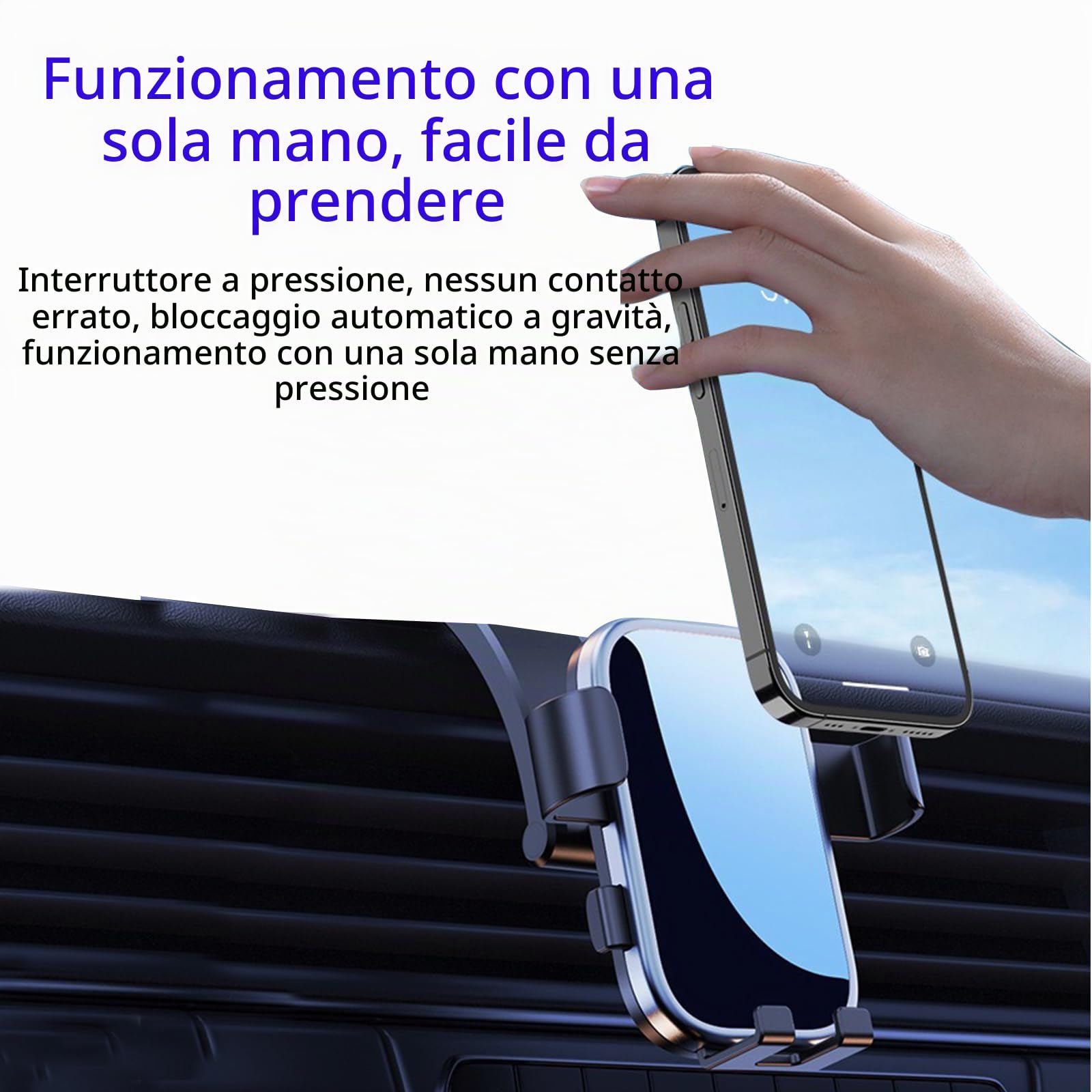 Supporto per telefono da auto adatto per Peugeot 2008 2019-2023, staffa di navigazione schermo per bocchetta dell'aria, rotazione a 360°, supporto per telefono cellulare a gravità per smartphone,