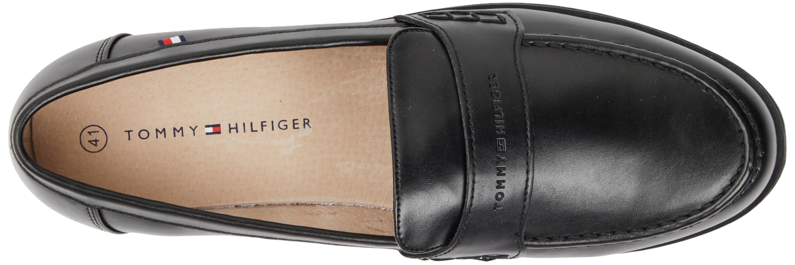 Tommy Hilfiger Logo Smooth Loafers, for Boys, Samir, Black, 37