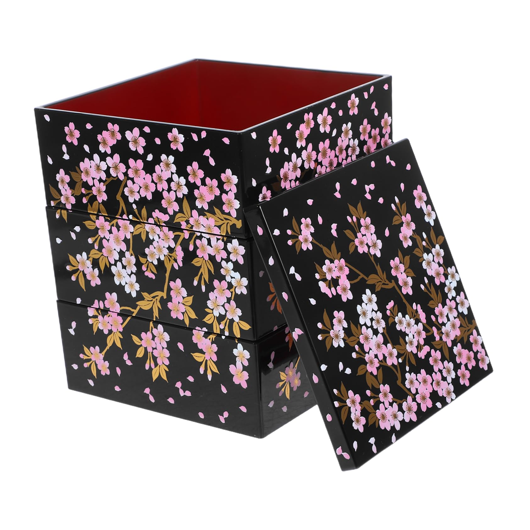Alipis Boîte Bento Japonaise à Trois Niveaux Fleurs de Cerisier