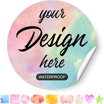 100-500 Custom Stickers Personalized Labels - with Any Design Image Logo Text,1.5"-10" for Business Logo,Custom Thank You Label Stickers