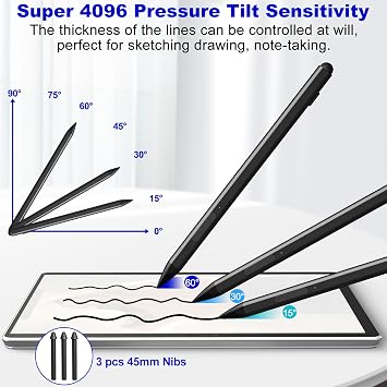 Stylus for Microsoft Surface - Stylus Pro Pen Stylus for Surface Pro 11/9/10/8/X/7/6/5/4/3, Fast Charge & Draw, Write Like Paper, Surface Pro 11 Copilot Pen for Surface Go 2/3/4/Book/Laptop/Studio