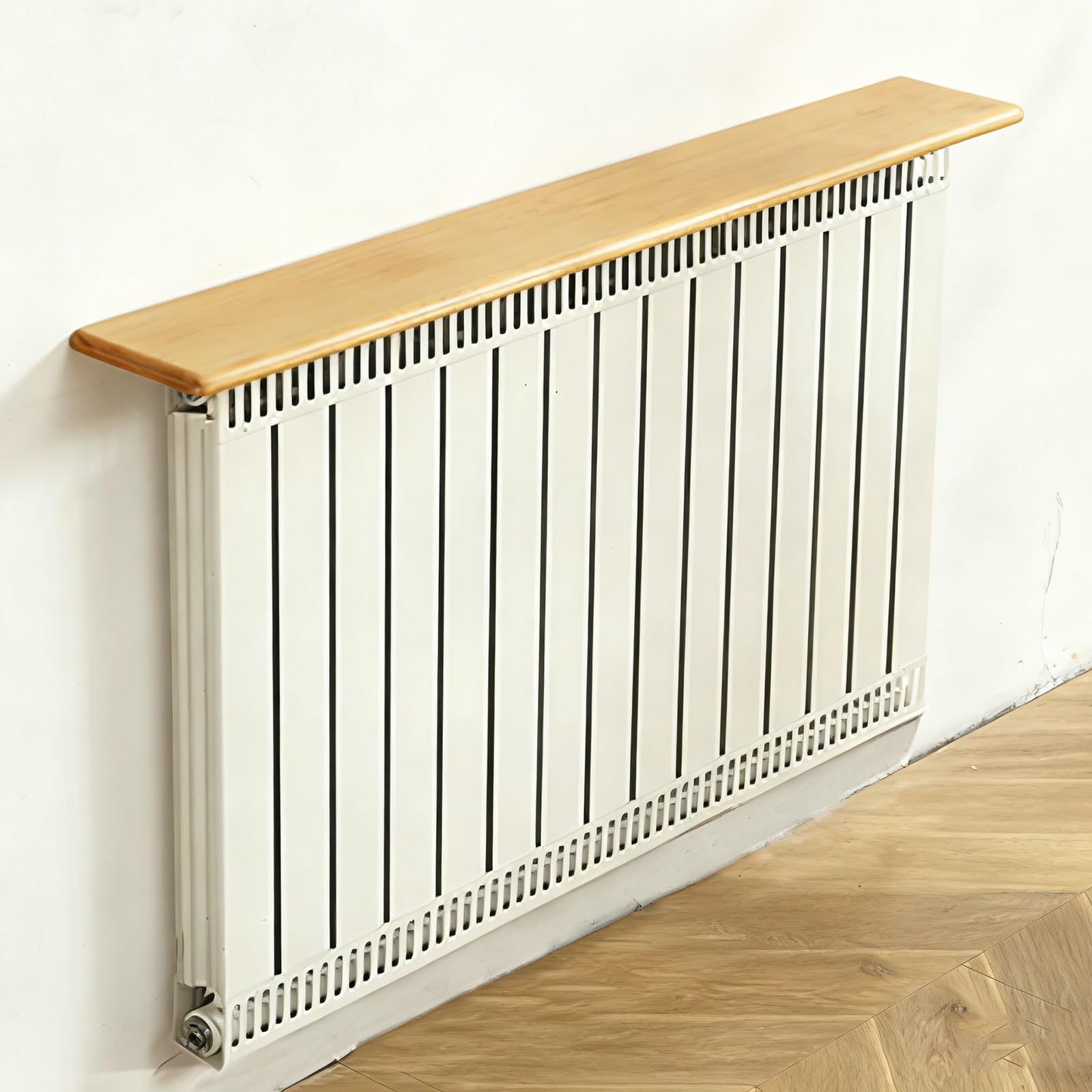 Cache-radiateur en bois pour salon chaleureux - Étagère décorative 150 cm pour chambre