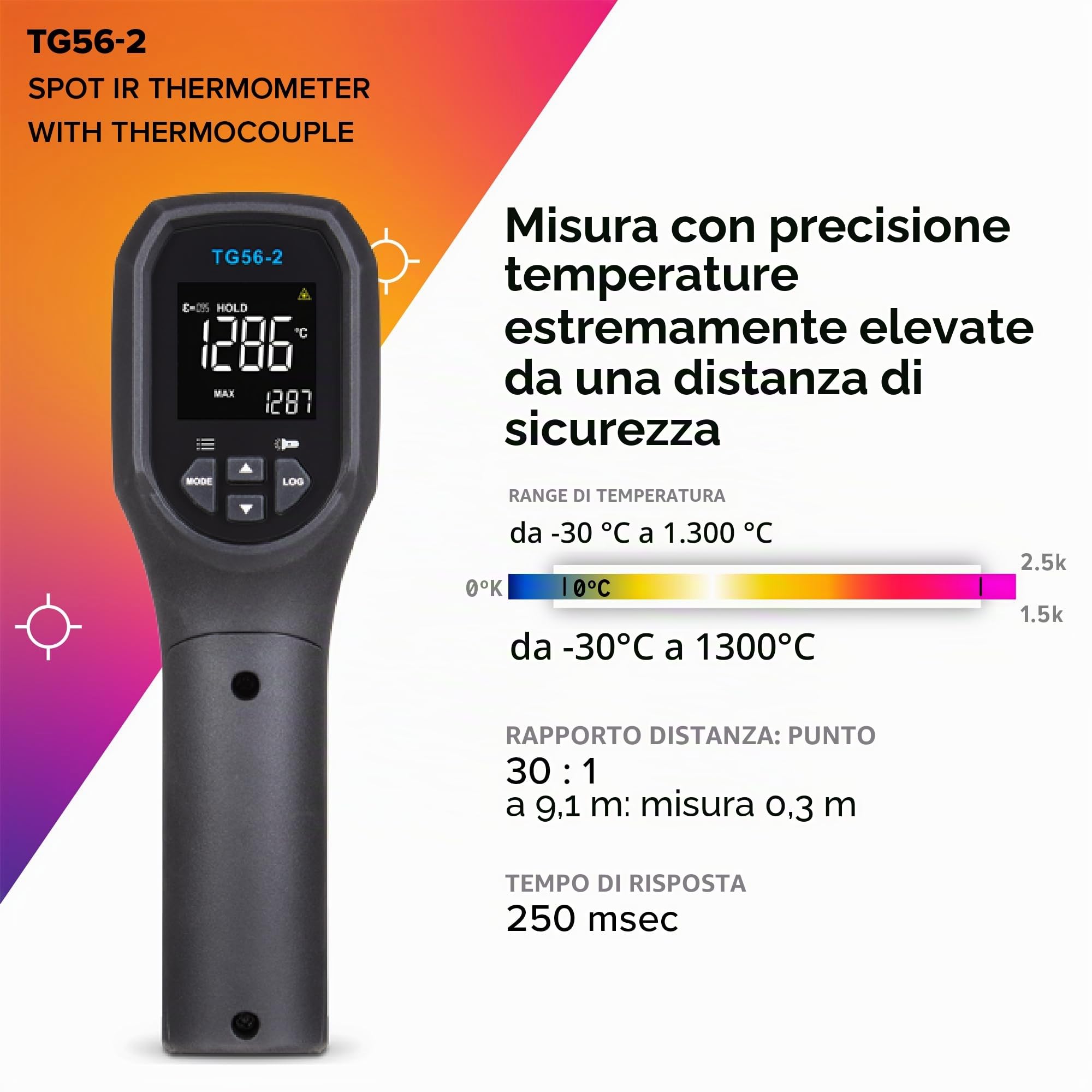 FLIR TG56-2 Spot IR Thermometer with Thermocouple