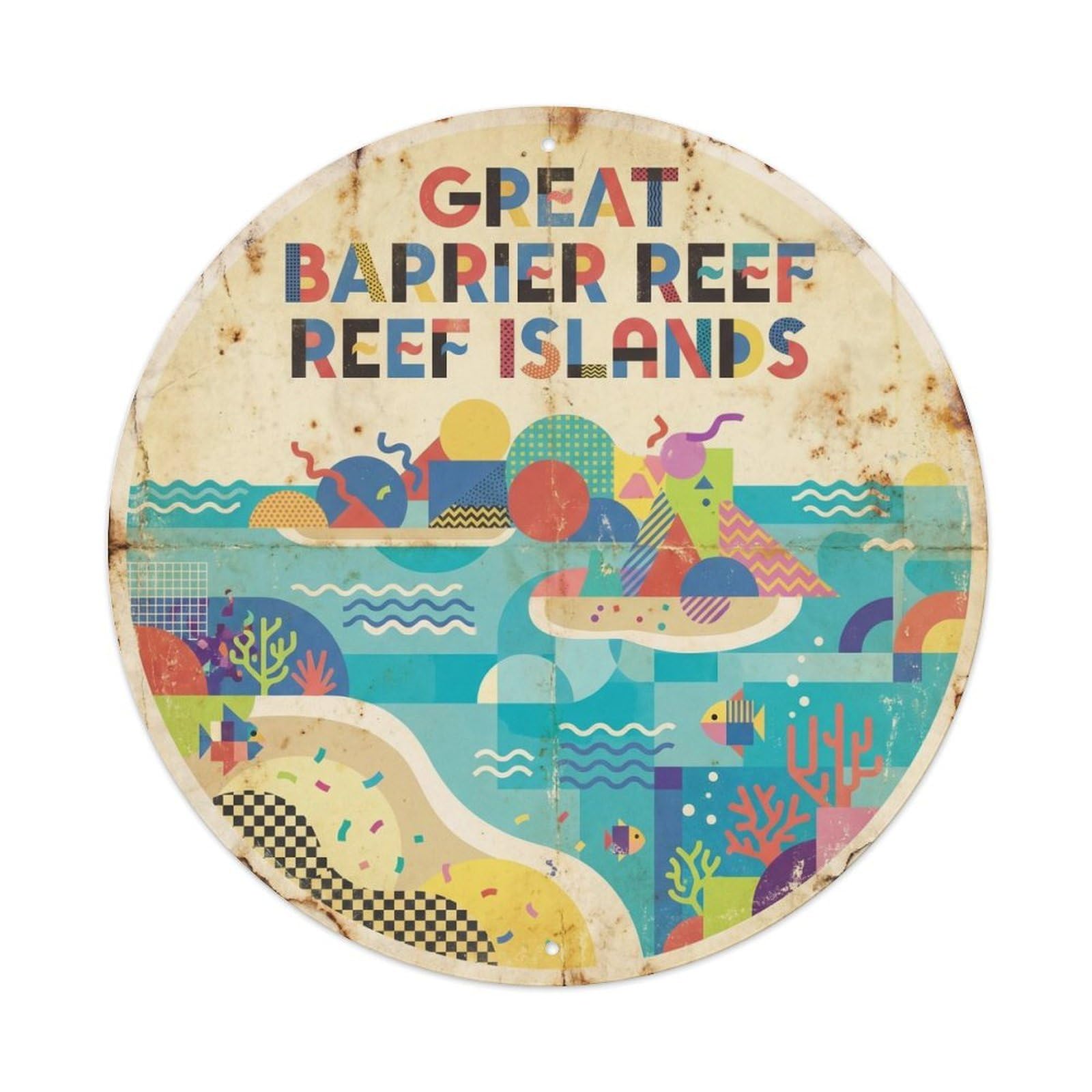 Marine Scenery Great Barrier Reef Islands Cairns Metal Tin Sign