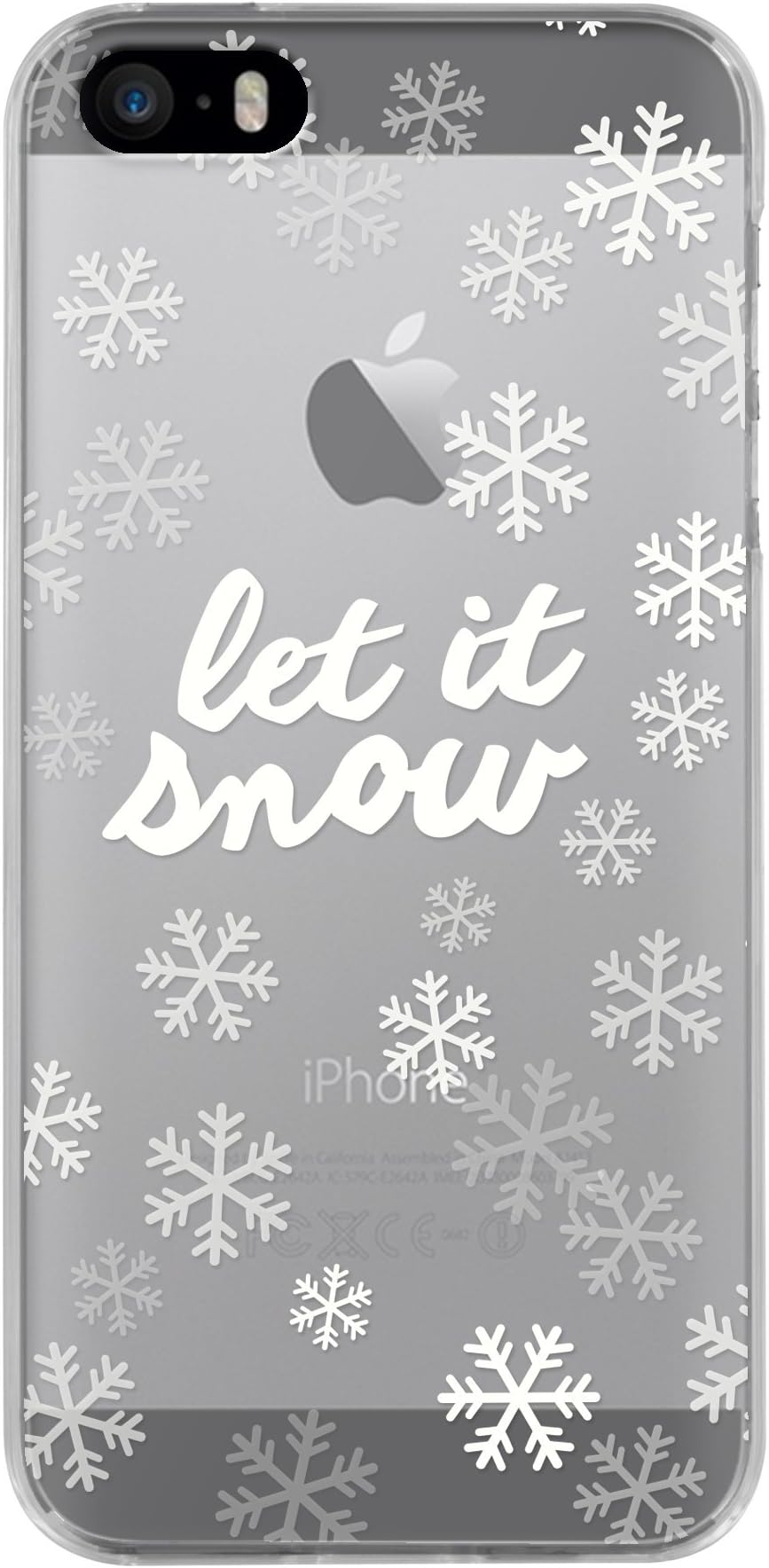 BigBen Connected Semi-Rigid Case With Snowflake For Iphone Pattern Transparent