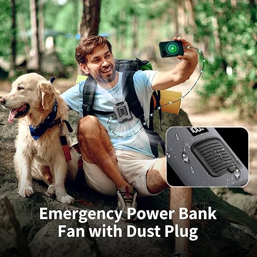 Miniatura 4 de Socool - Ventilador de cintura portátil con clip en el cinturón portátil de 5000 mAh, ventiladores personales recargables, ventilador de camisa de