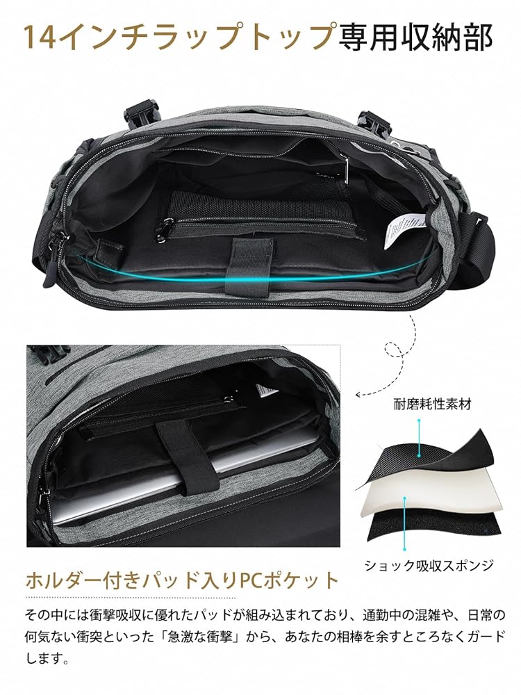 Amazon | VASCHY ショルダーバッグ メンズ,メッセンジャーバッグ