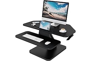 32 inch Corner Standing Desk Converter, Height Adjustable Computer Desk Risers