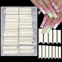 Vista 10 de LoveOurHome 240 puntas de uñas postizas XL de acrílico transparente en forma de almendra, uñas de cobertura completa, uñas postizas extralargas