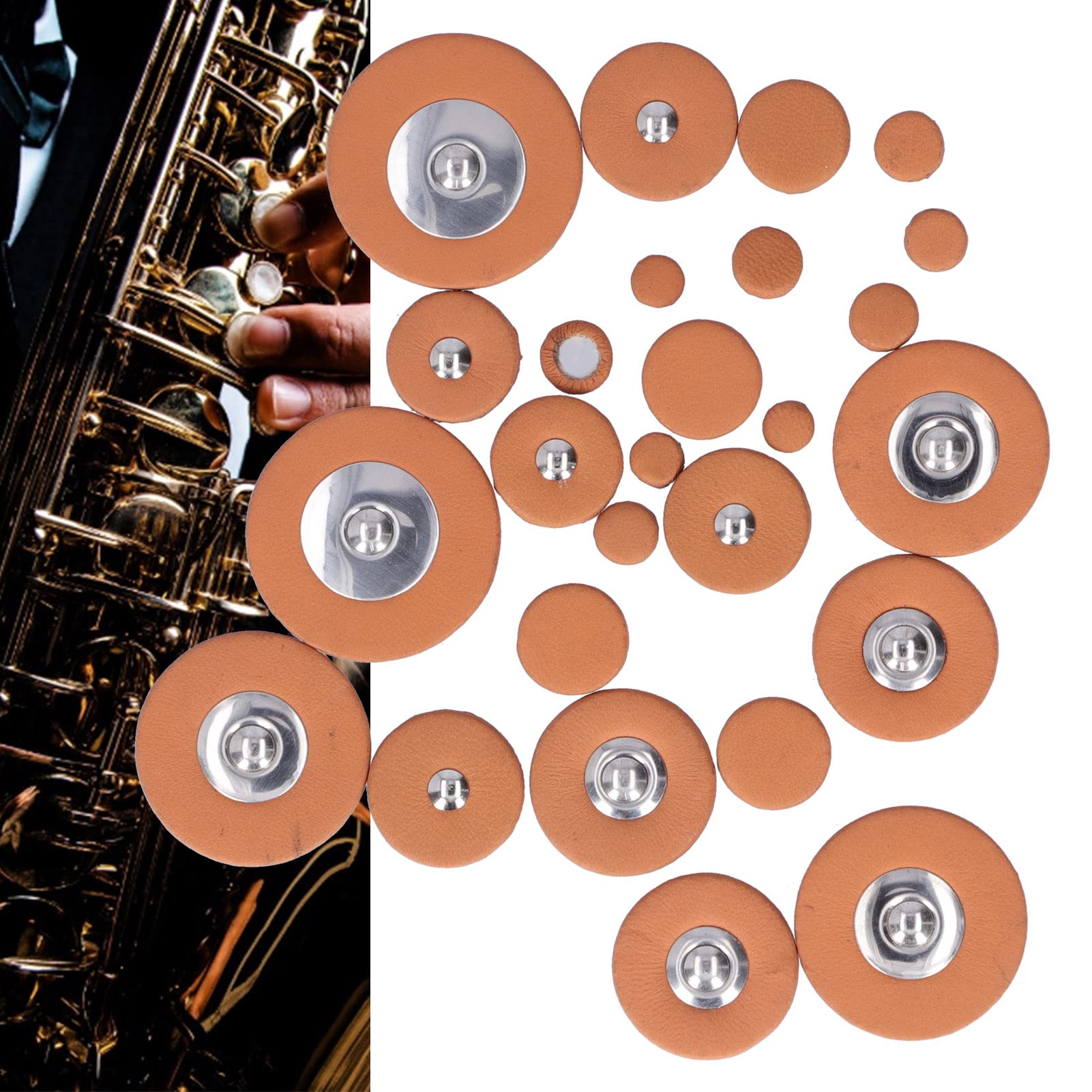 Kit De 25 Tampons De Saxophone Alto En Peau De Mouton – Avec Résonateurs Métalliques, étanches à L’air