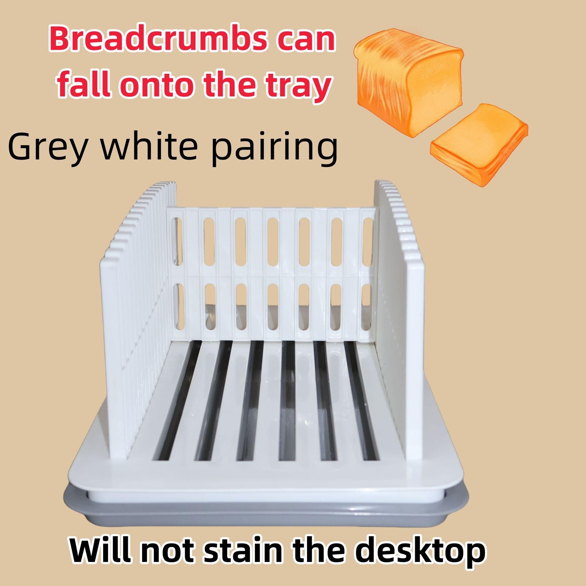 Bread Slicer for Homemade Bread - Adjustable Width, Foldable Design & Built-in Crumb Tray | Perfect for Bread, Bagels & Cakes, adjustable Width Bread Slicing Guide Bread Cutter