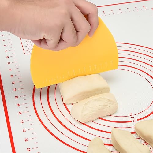 Miniatura 5 de Raspador de masa para hornear, 3 piezas de plástico seguro para alimentos, cortador de masapastelpanpizza para herramientas de cocina