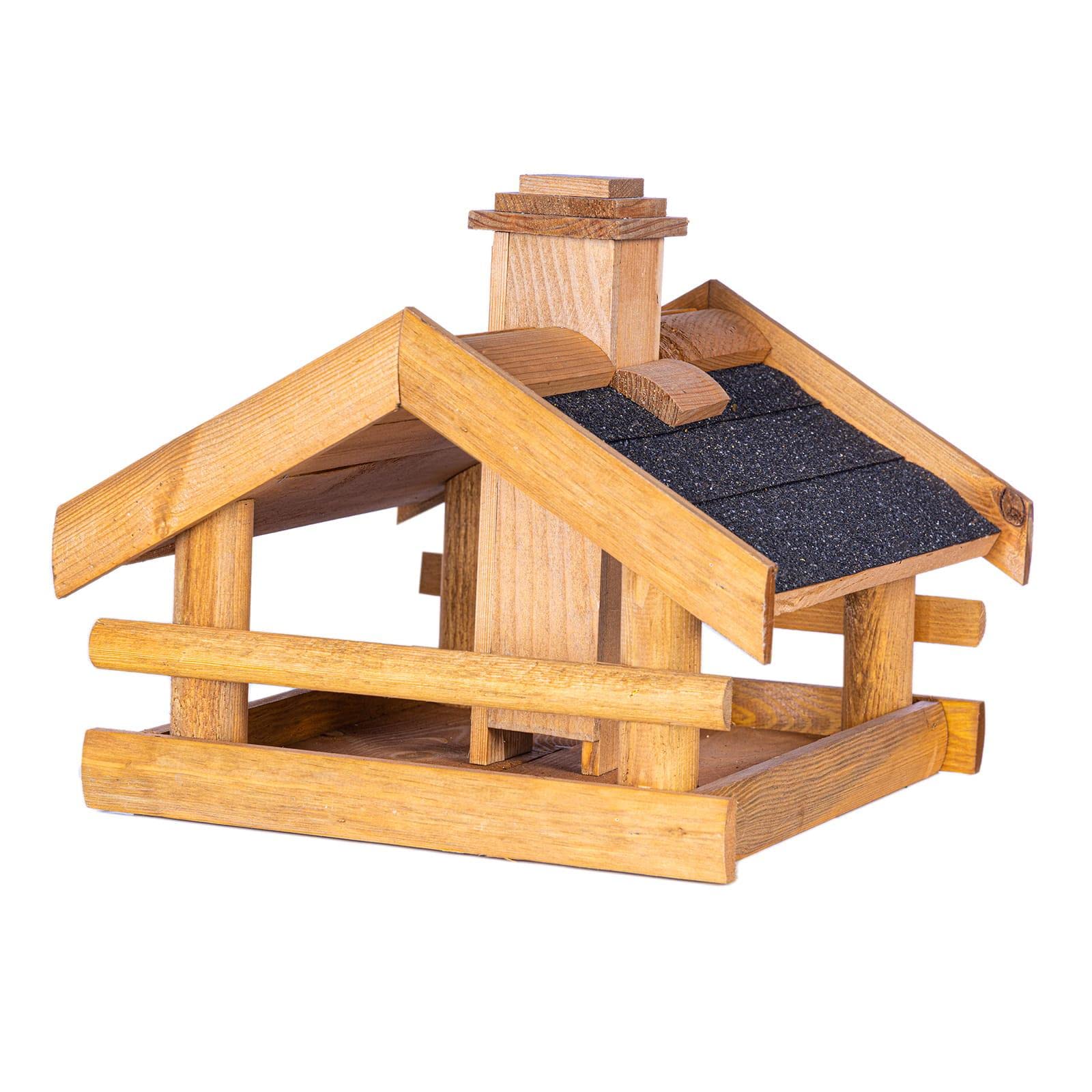 BooGardi Vogelhaus Holz · 3 Varianten · graues Dach · Vogelfutterhaus · Vogelhäuschen zum Aufhängen · überdachte Futterstelle · Futterhäuschen