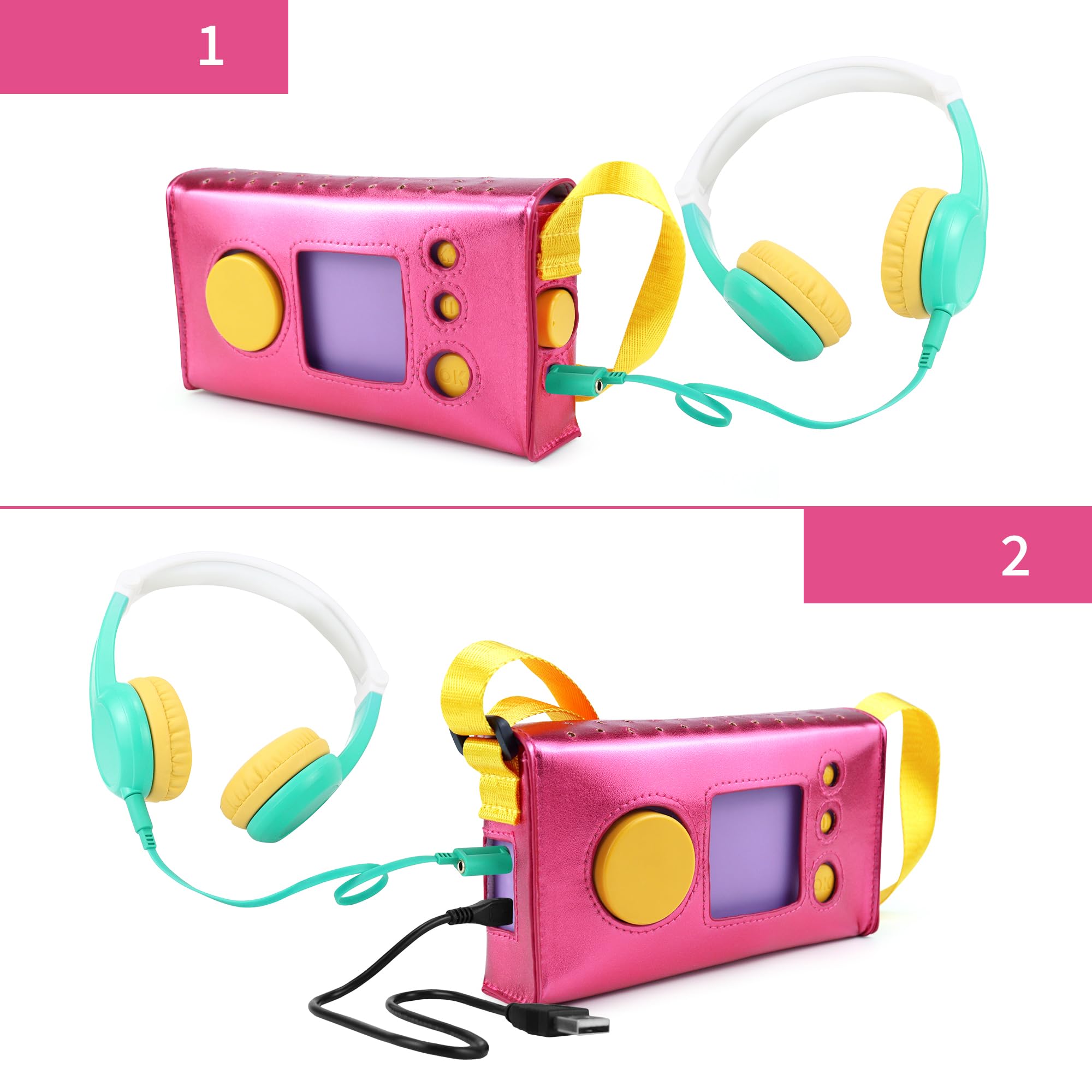 Annmore Pochette pour Lunii Fabrique à Histoires, Coque de Protection Compatible avec Lunii Version 1, 2 et 3, Rose