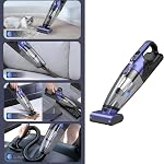 Nuvian VC036S Cordless Handheld Vacuum Cleaner – 2 Motor High Power, 12,000Pa Suction, 10 (400mAh) Battery, HEPA Filter, LED Light, Home, Car & Office Cleaning