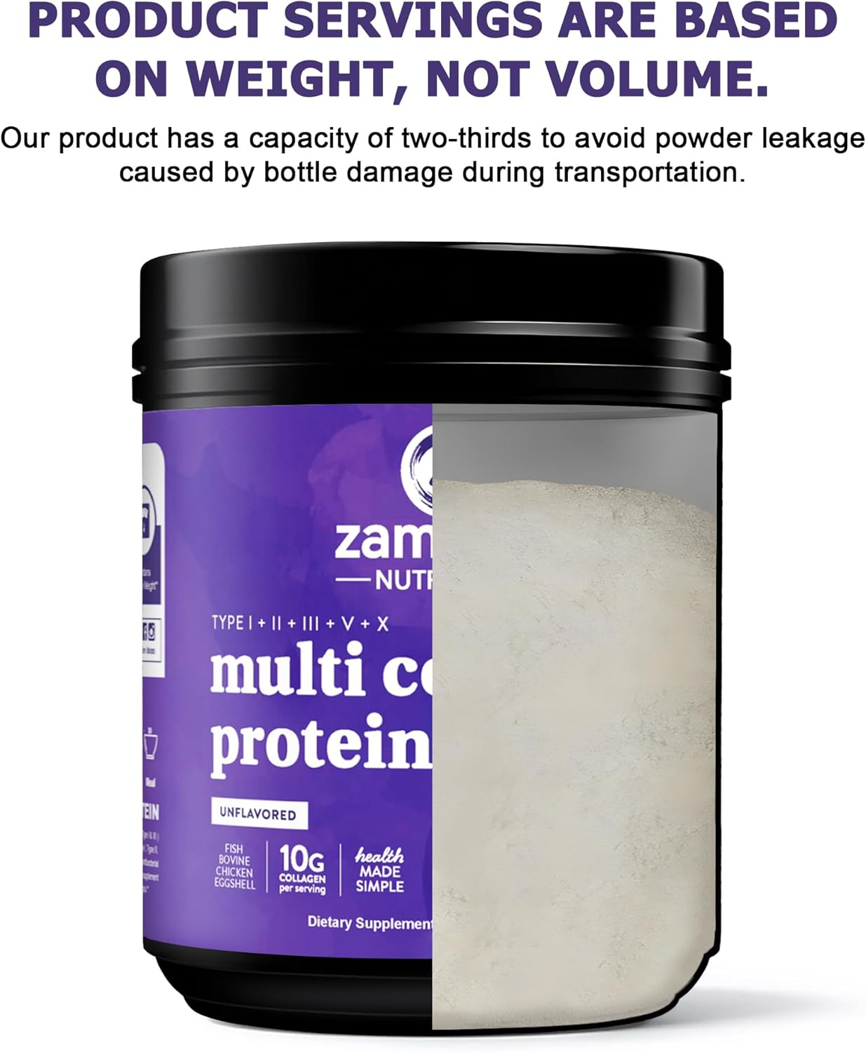 Zammex Multi Collagen Protein Powder, 5 Types of Hydrolyzed Collagen Peptides, Premium Grass-Fed Beef, Chicken, Wild Fish, Eggshell, Keto & Paleo Friendly, 60 Servings, Unflavored - Image 8