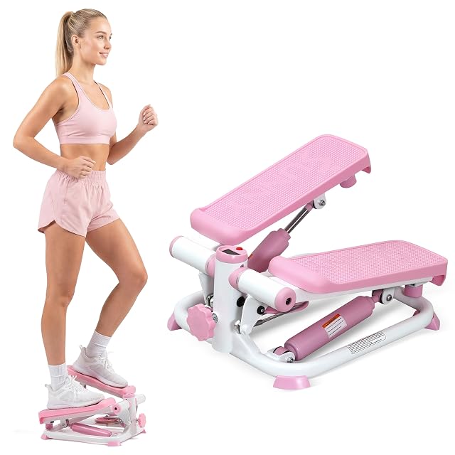 Sunny Health Fitness Mini Steppers for Exercise at Home Stair Step Workout Machine Full Body Cardio Equipment with