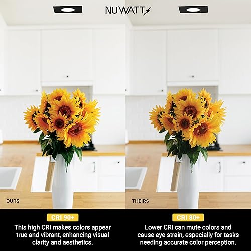 Miniatura 8 de NUWATT Luz empotrada LED cuadrada de 3 pulgadas luz de techo LED todo en 1 con interruptor de color CCT de 2700K - 5000K 8W 600 lúmenes 120V