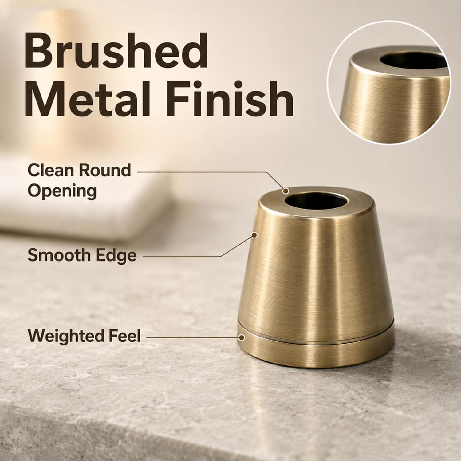 Razor Stand, Alloy Metal Razor Holder, Shaving Razor Organizer for Bathroom Countertop, Universal Fit for Most Razors, Vintage Brass Razor Stand for Men’s Wet Shaving Accessories, Base Only