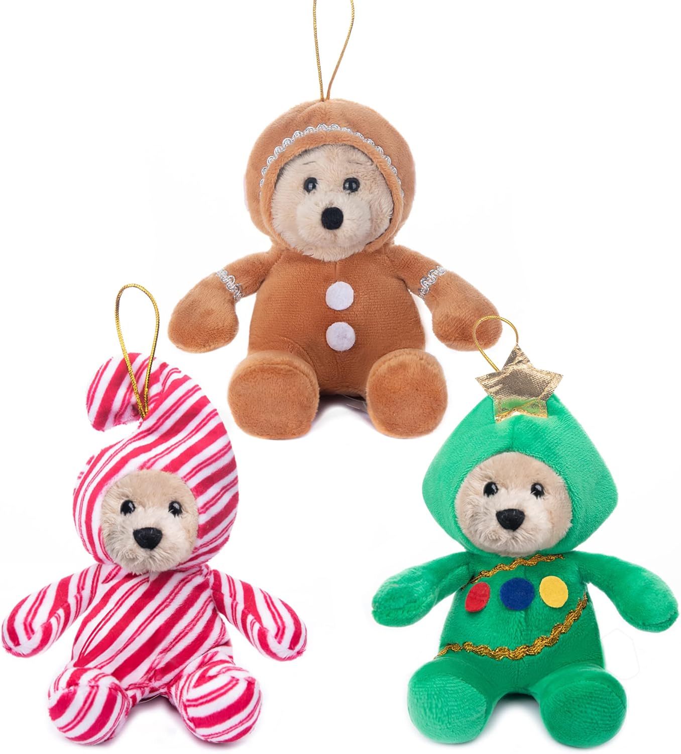 My OLi 7" Stuffed Christmas Bears Plush Teddy Bear 3 Pack