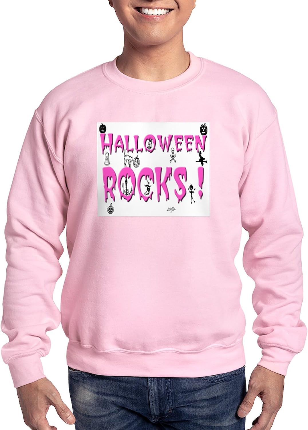 CafePress Halloween Rocks Sweatshirt Classic Crew Neck Light Sweatshirt