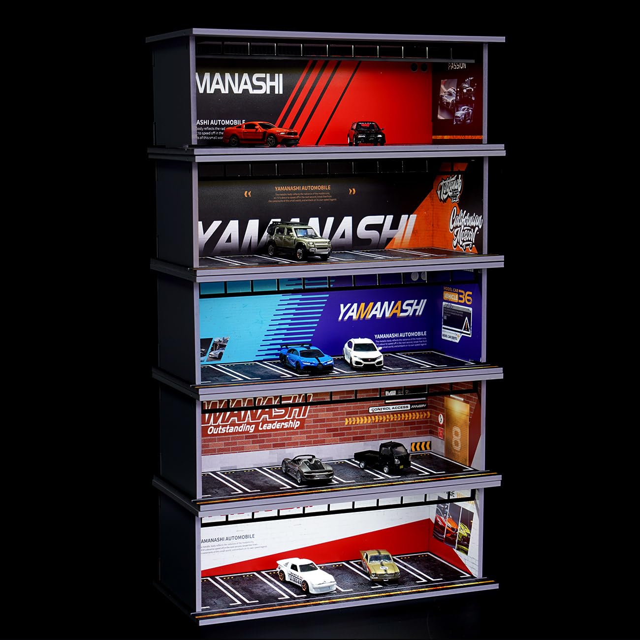 Amazon.co.jp: LAHPAVER トミカ対応収納ガレージ 1/64 LED駐車場