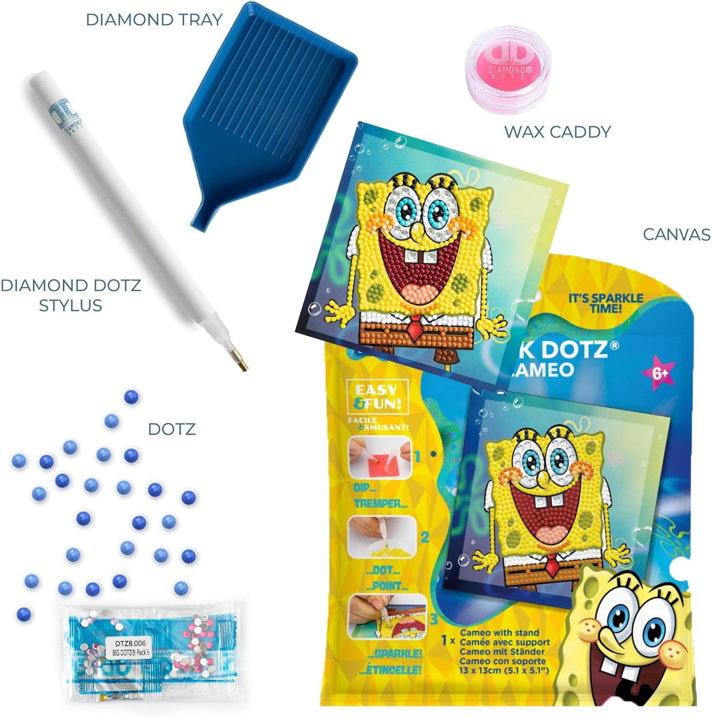 DIAMOND DOTZ Kits - Spongebob - Surprise, Round Dotz, Partial Drill, Spongebob Diamond Art, Spongebob Diamond Painting, Cartoon Diamond Painting, Diamond Art Cartoon