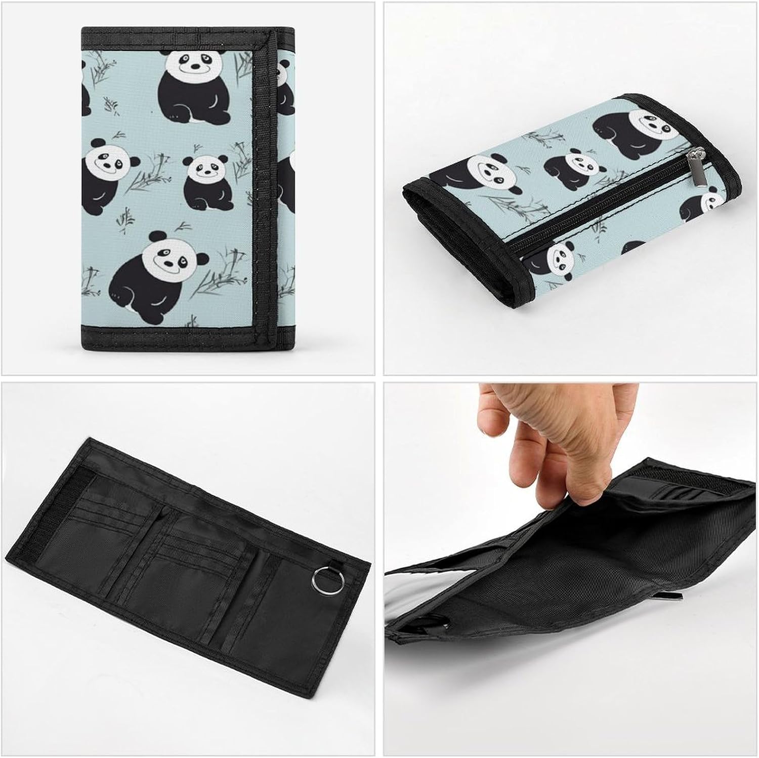 Cartoon Panda Bear Trifold Wallet Coin Purse image 5