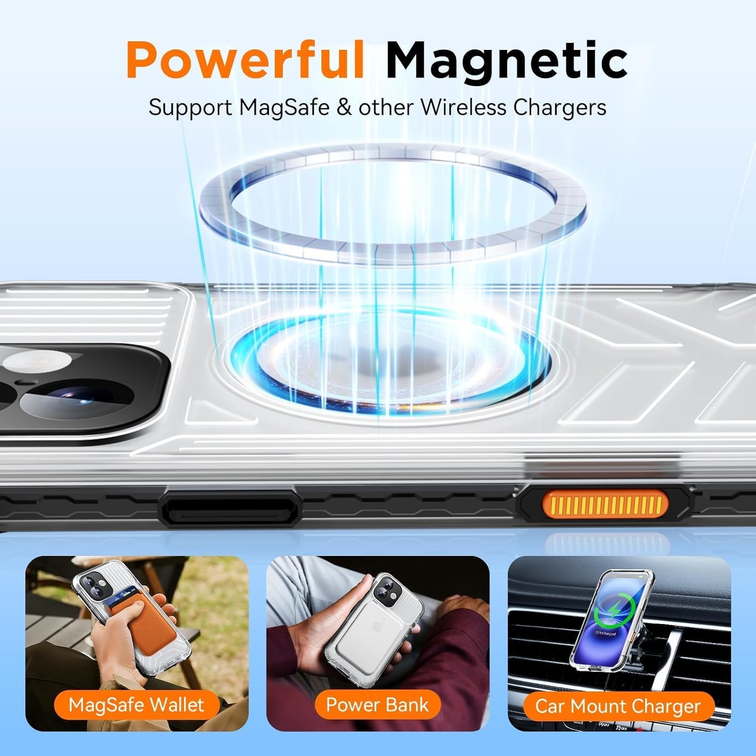 WIFORT for iPhone 16 Waterproof Case, [IP68 Underwater] [Blue Light Filter Lens] [15FT Military Shockproof], Fit for Magsafe Full Body Magnetic Frosted Phone Case with Lanyard, 6.1" Black