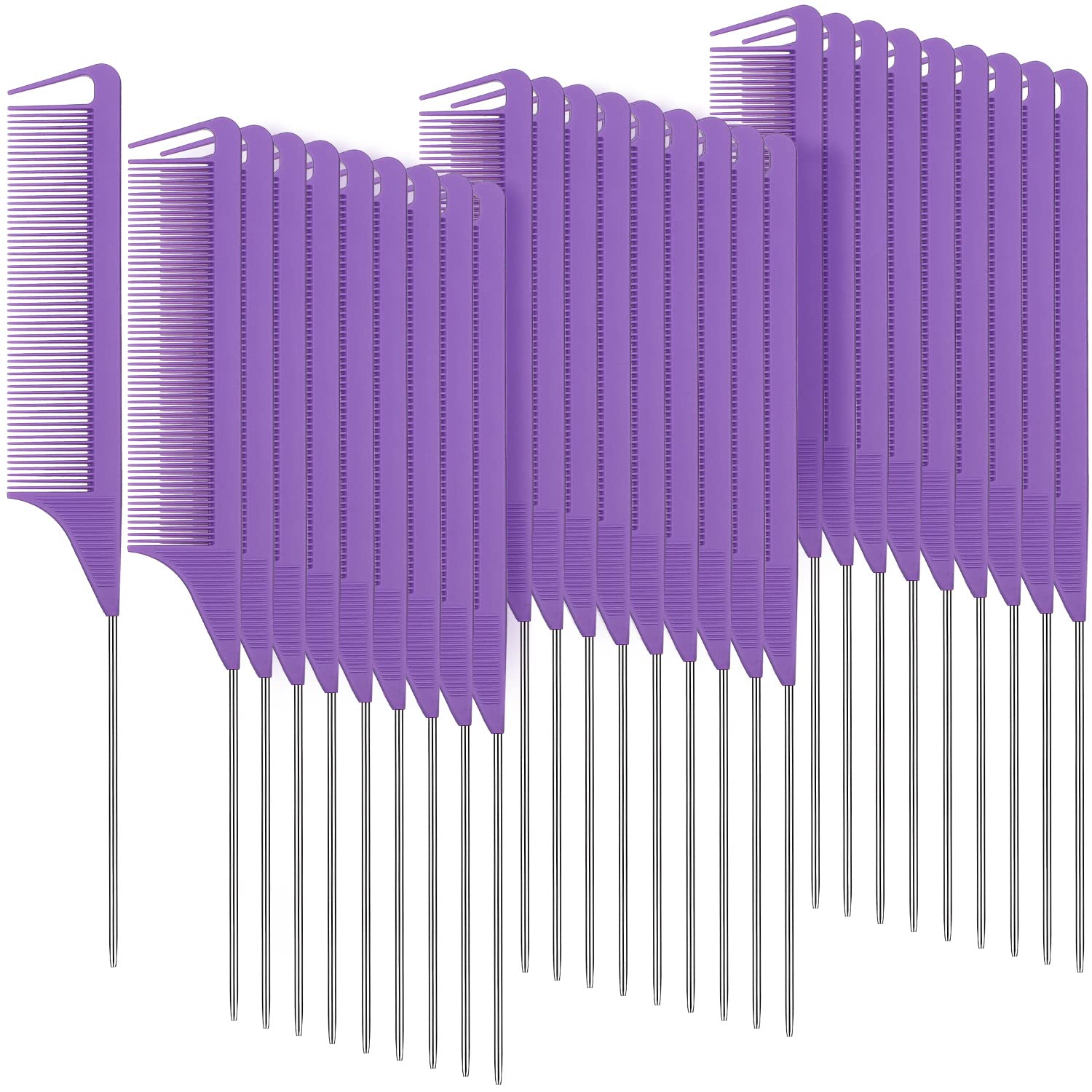 Peigne à queue pour tresses afro nattes collées et traçage précis violet - 8