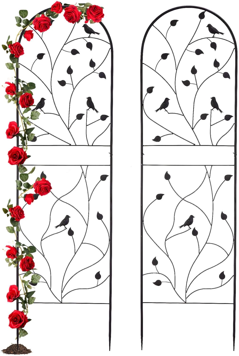 Garden Trellis for Climbing Plants, 71" H x 20" W, 2 Pack Heavy-Duty Metal Garden Trellis, Black Coated Rustproof Trellis for Plants Outdoor, Roses, Ivy, Flowers, and Vines