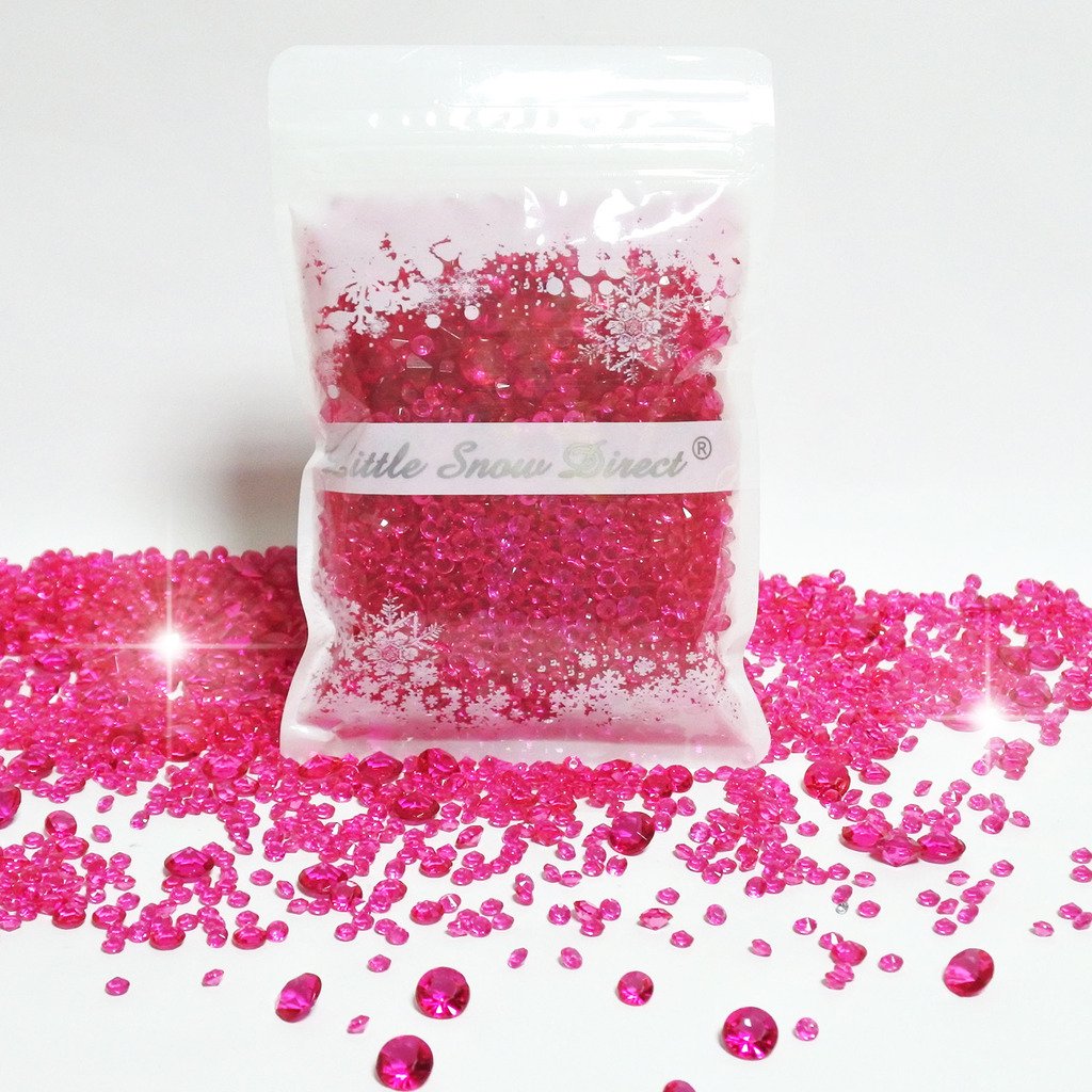Scatter Diamonds 2000 x 6.5mm Wedding Party Table Confetti Crystal - Fuchsia Pink