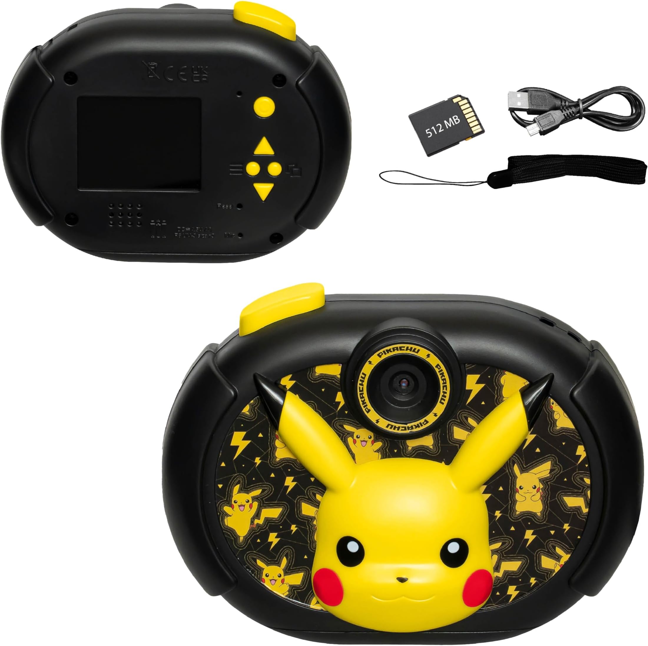 Pokemon Pikachu Kids Camera with SD Card, Digital Camera for Kids with Video Recording and Built-in Digital Stickers (Pokemon)